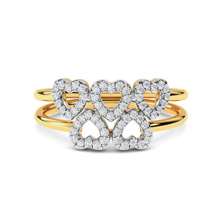 Two Layered Heart Ring