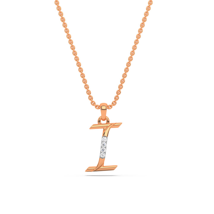 Alphabet I Diamond Pendant