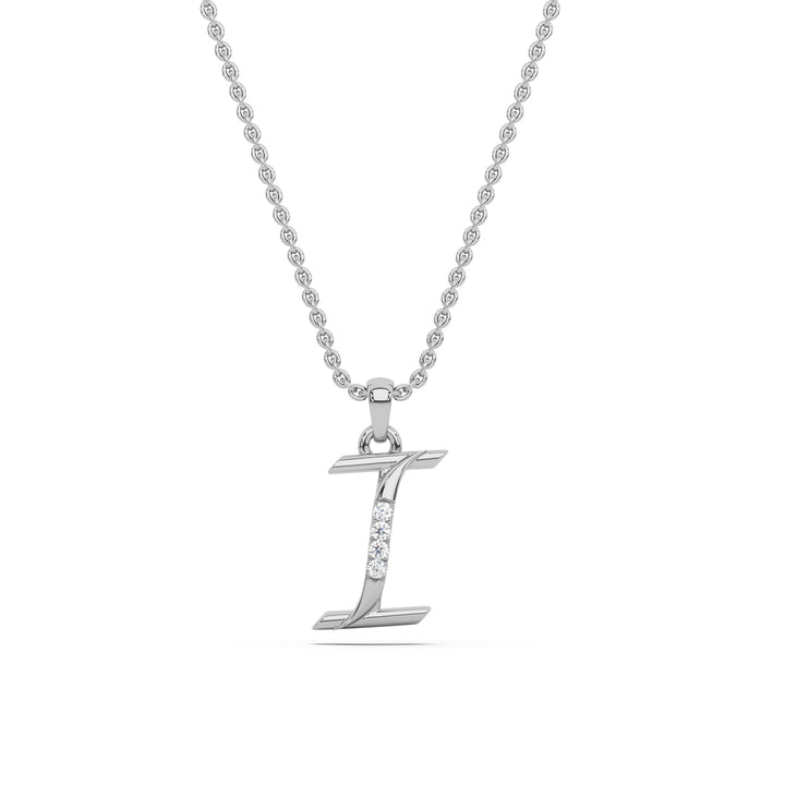 Alphabet I Diamond Pendant