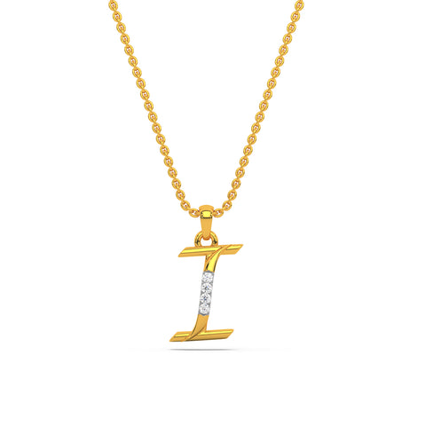 Alphabet I Diamond Pendant
