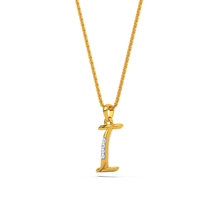 Alphabet I Diamond Pendant