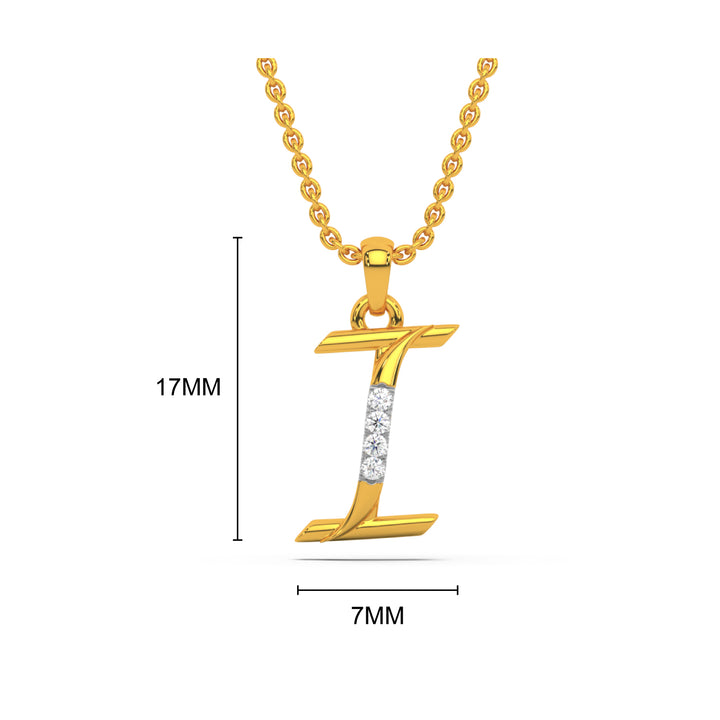 Alphabet I Diamond Pendant