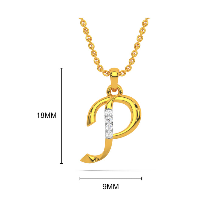 Alphabet P Diamond Pendant