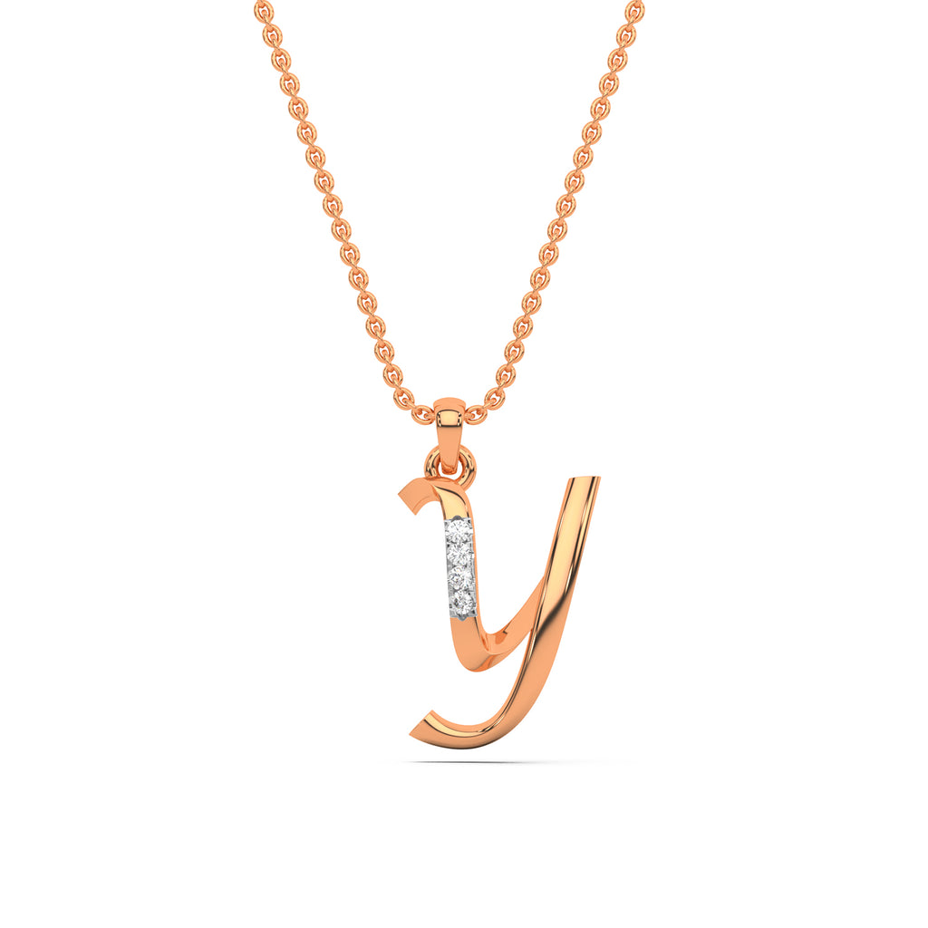Alphabet Y Diamond Pendant