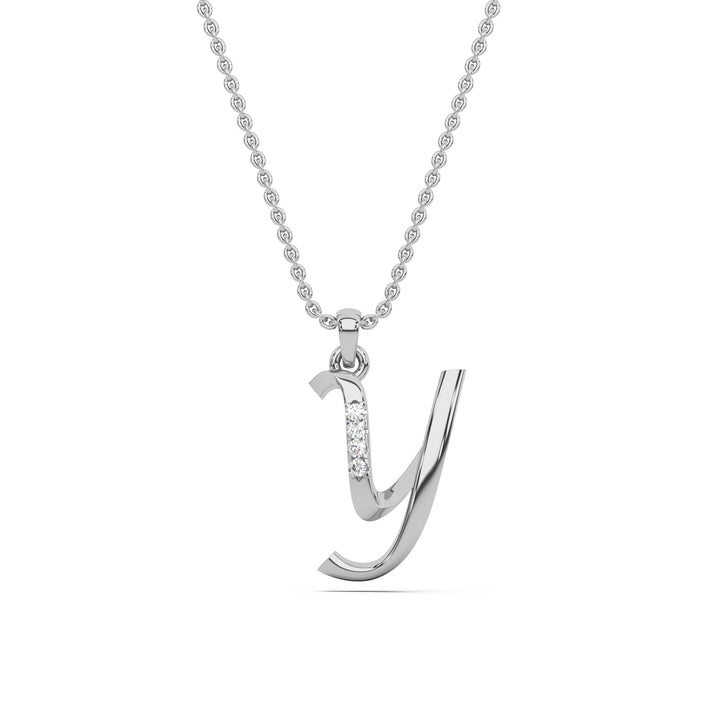 Alphabet Y Diamond Pendant