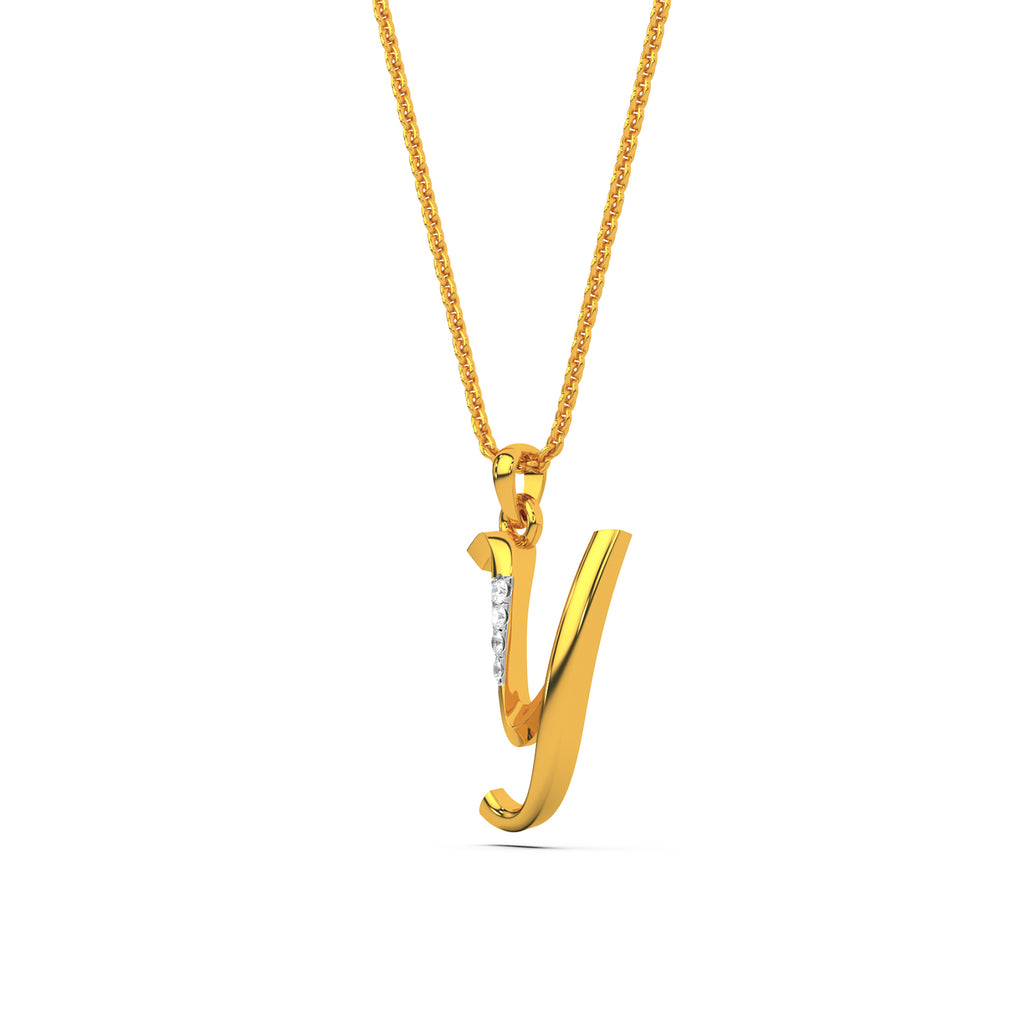 Alphabet Y Diamond Pendant