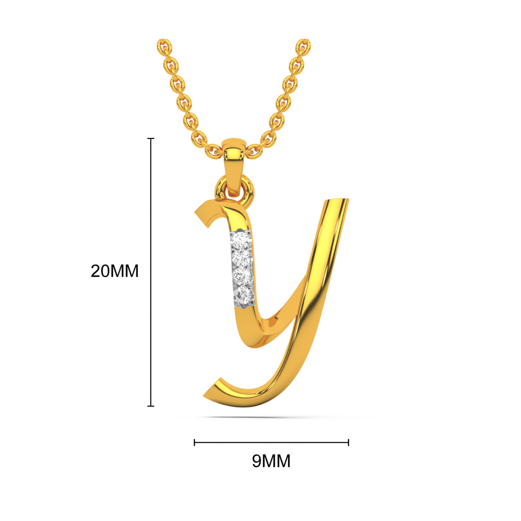 Alphabet Y Diamond Pendant