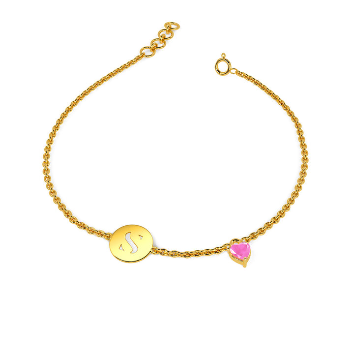 Initial S Gold Bracelet