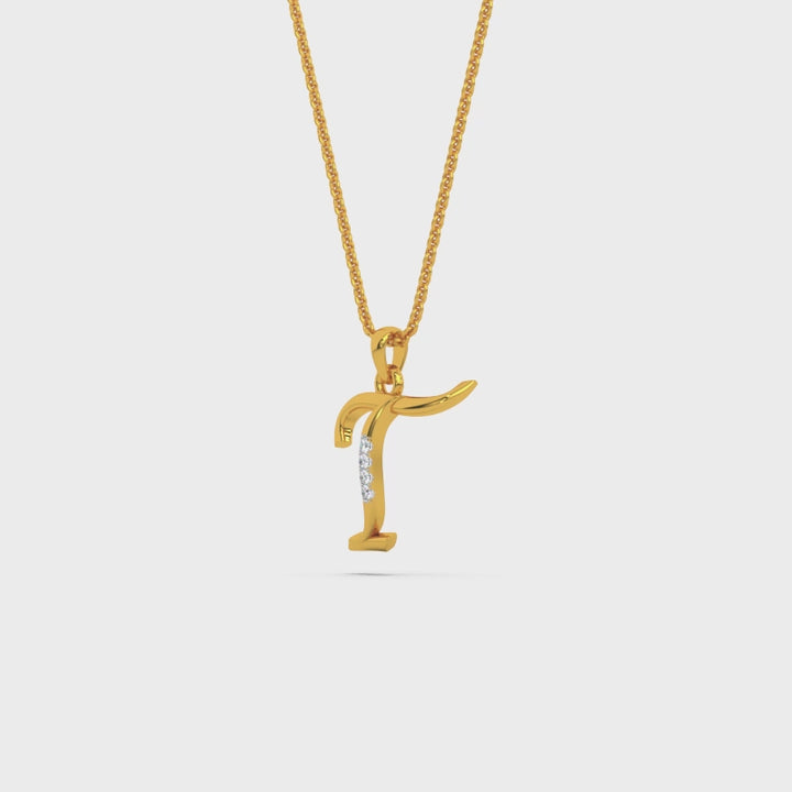 Alphabet T  Unisex Pendant