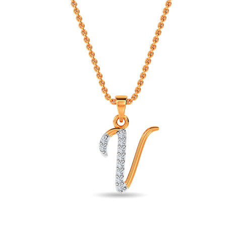 Alphabet V Pendant