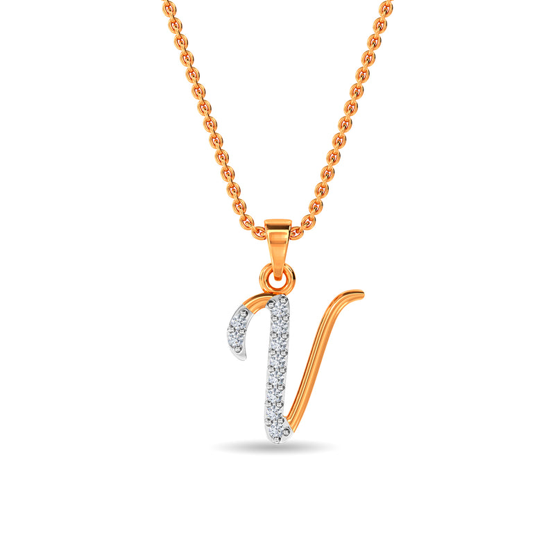 Alphabet V Pendant