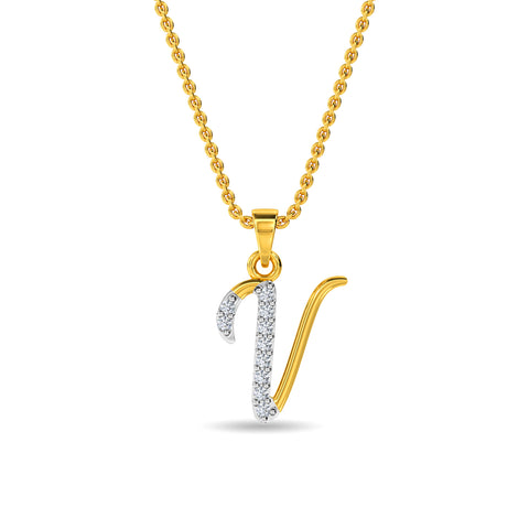 Alphabet V Pendant