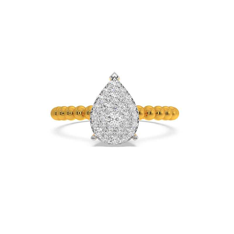 Pear Solitaire Look Ring
