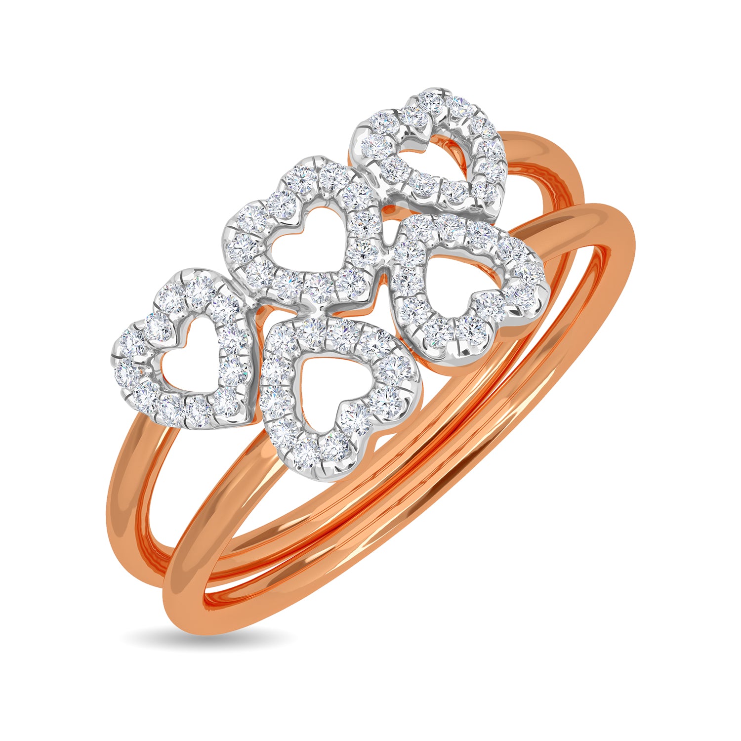Two Layered Heart Ring