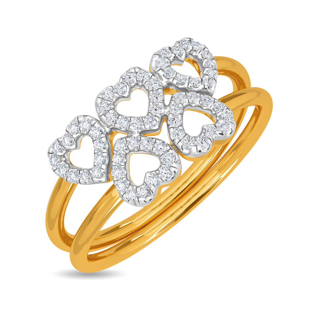 Two Layered Heart Ring