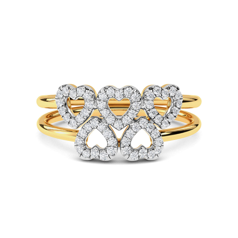 Two Layered Heart Ring