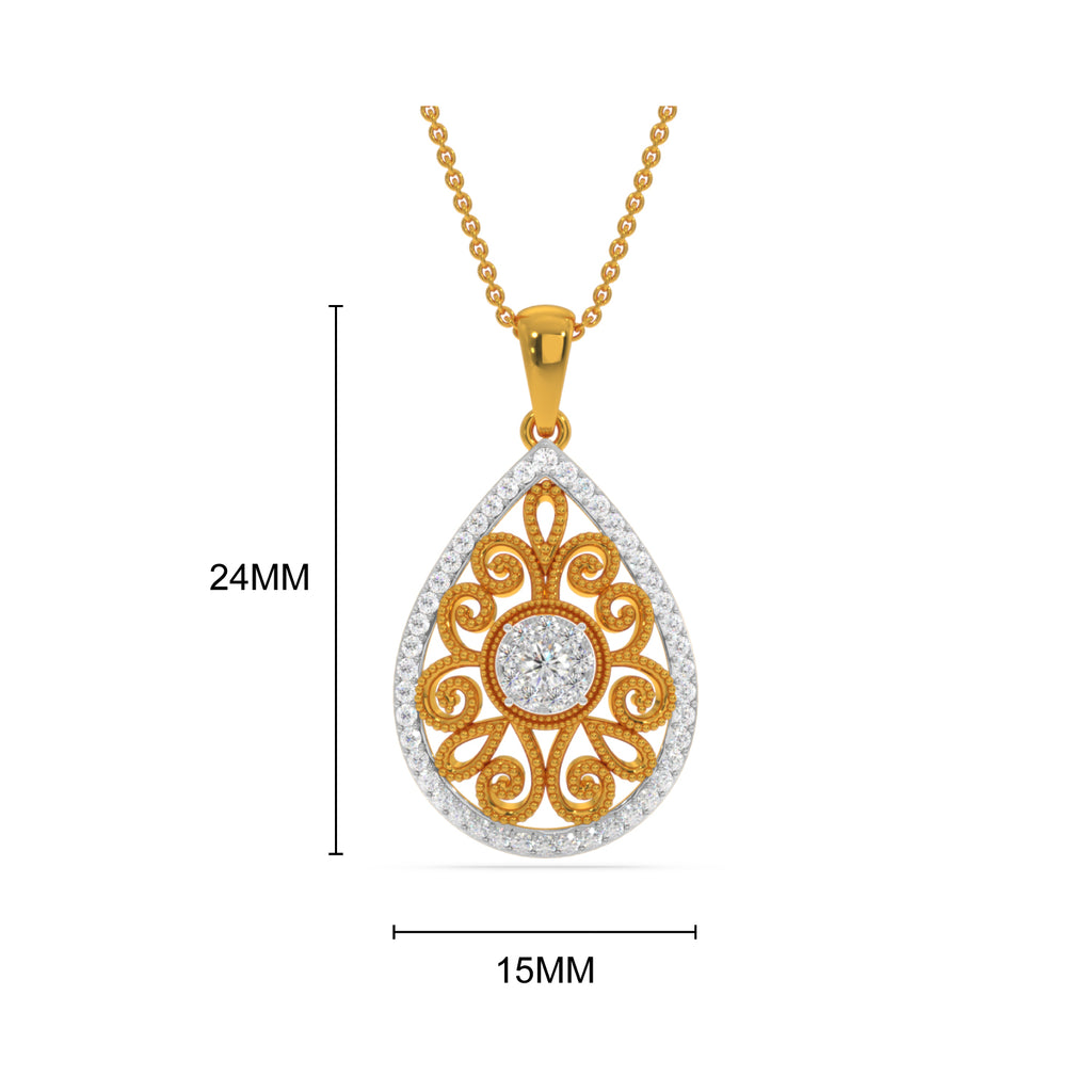 Miligrain Drop Pendant