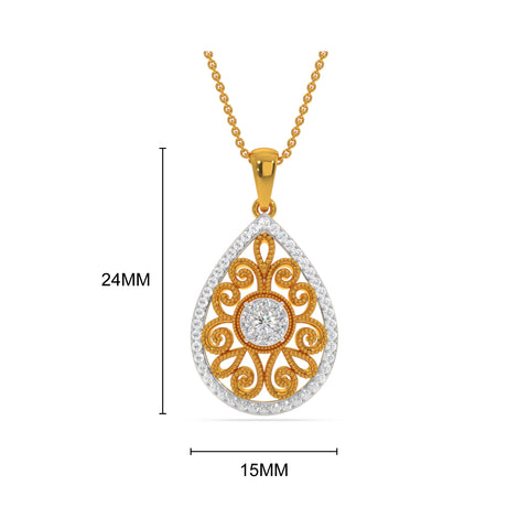 Miligrain Drop Pendant