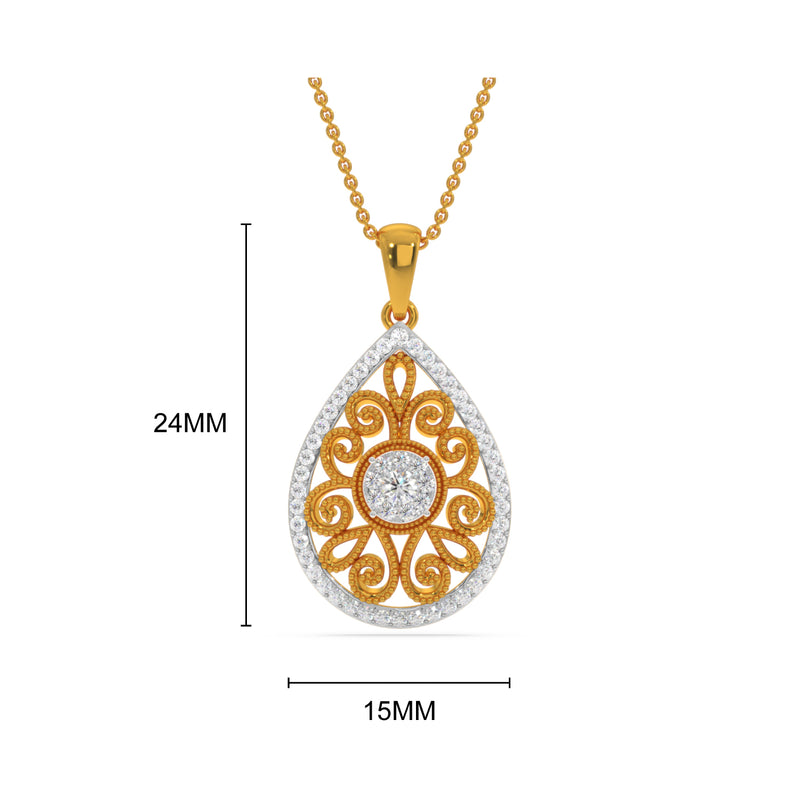 Miligrain Drop Pendant