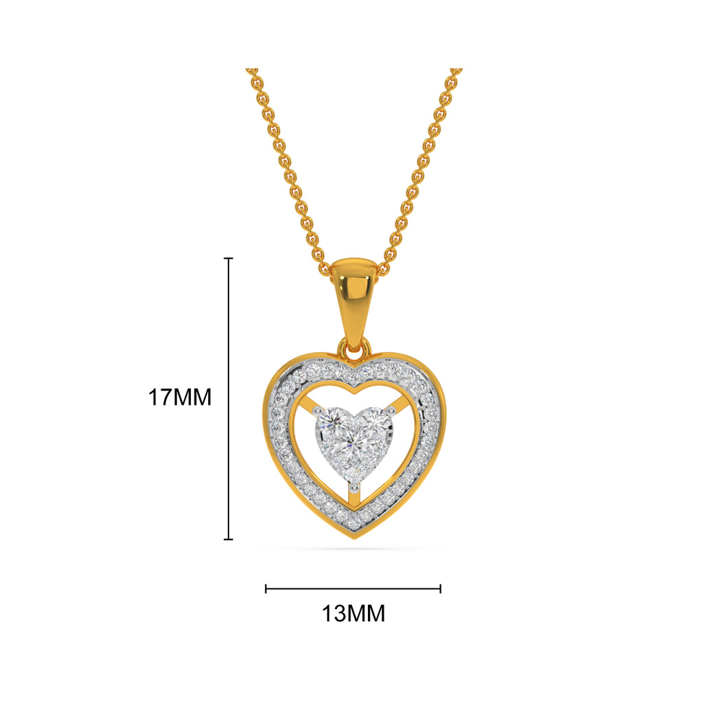 Solitaire Heart Pendant