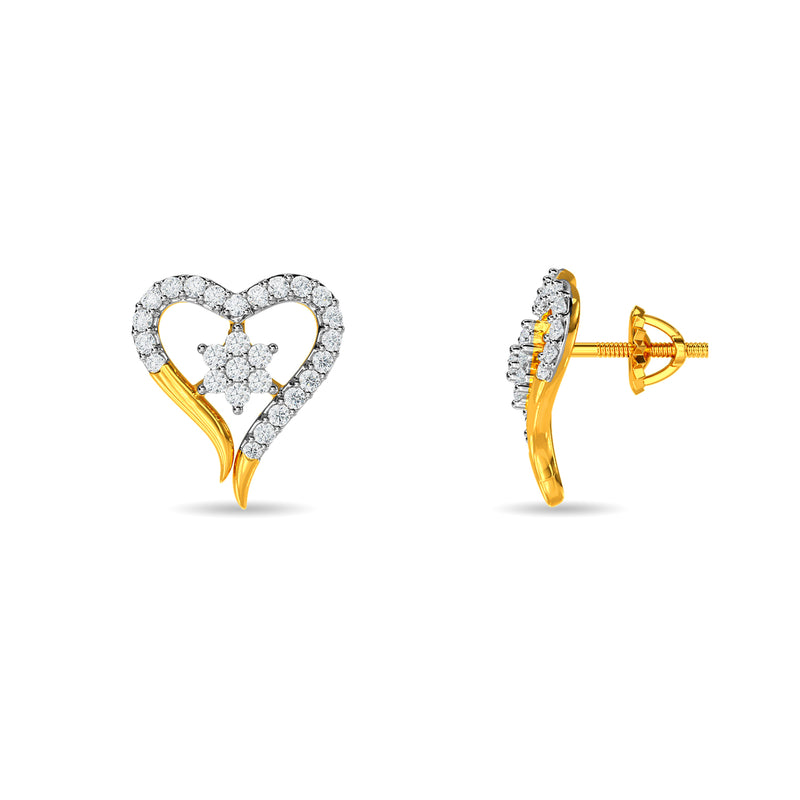 Olive Heart Earring