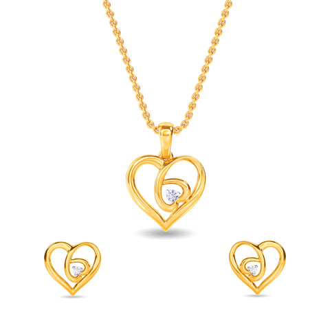 Dual Heart Pendant Set