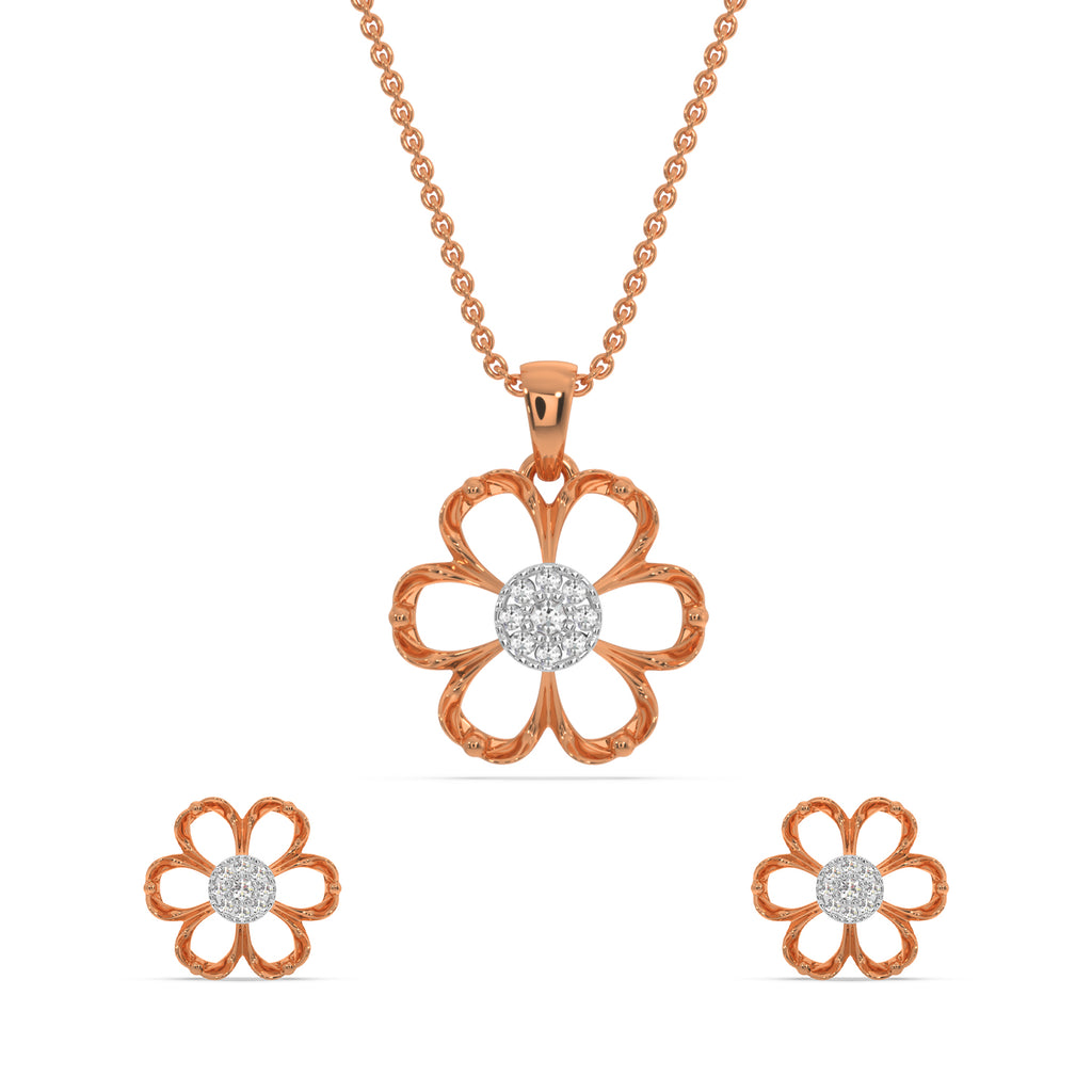 Simple Flower Pendant Set