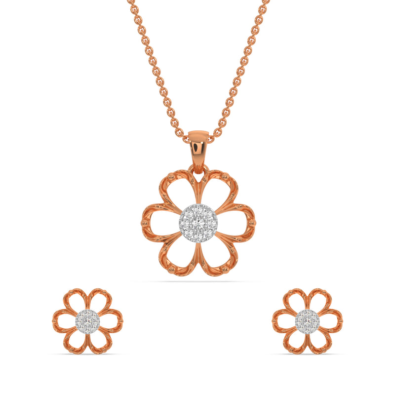 Simple Flower Pendant Set