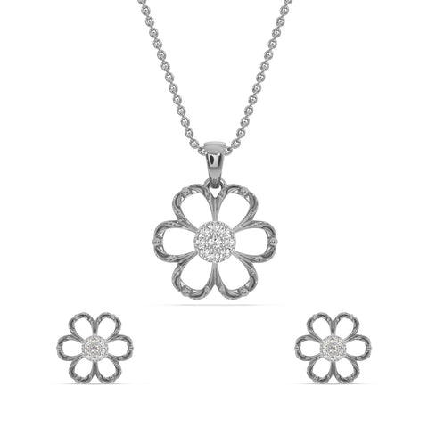 Simple Flower Pendant Set