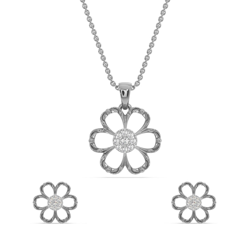 Simple Flower Pendant Set