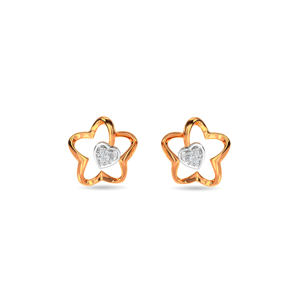Heart In Flower Kids Earring