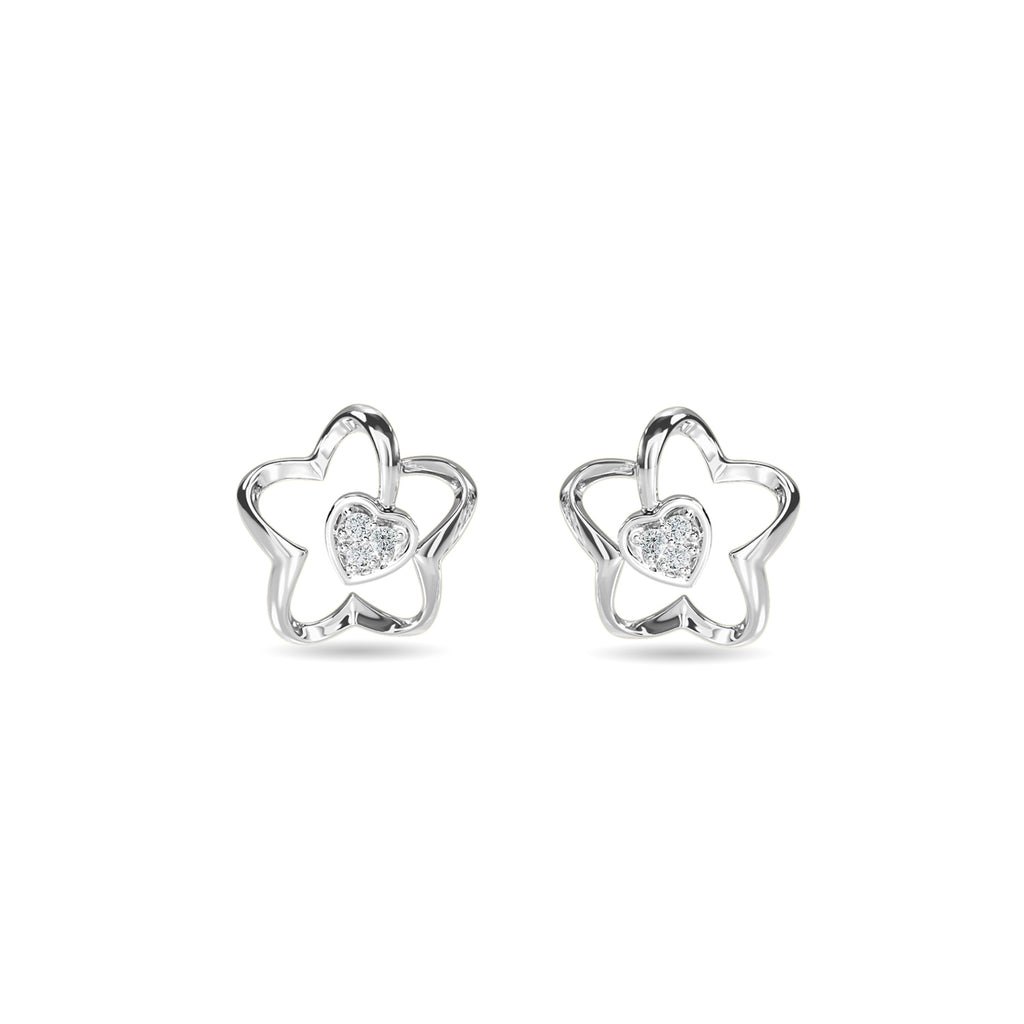Heart In Flower Kids Earring