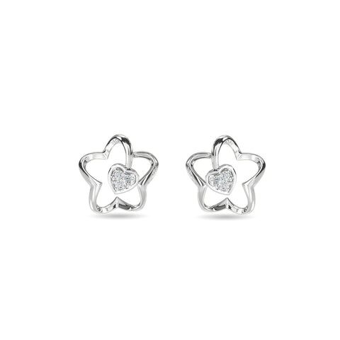 Heart In Flower Kids Earring