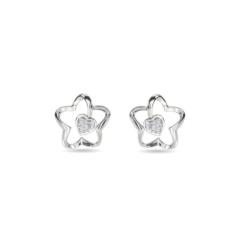 Heart In Flower Kids Earring