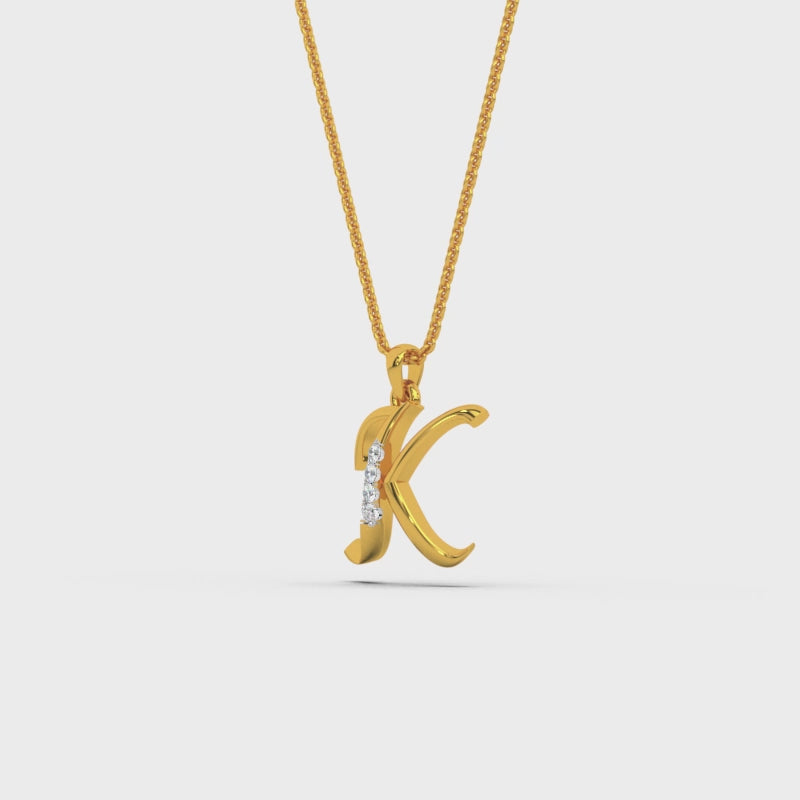 Alphabet K  Unisex Pendant