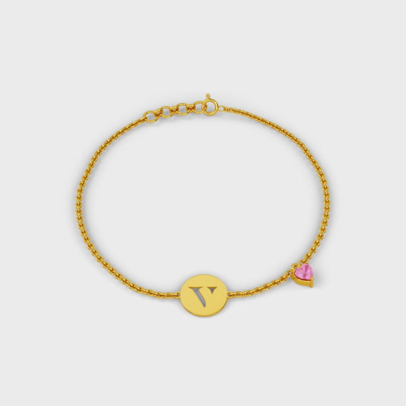 Initial V Bracelet