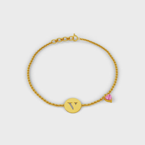 Initial V Bracelet