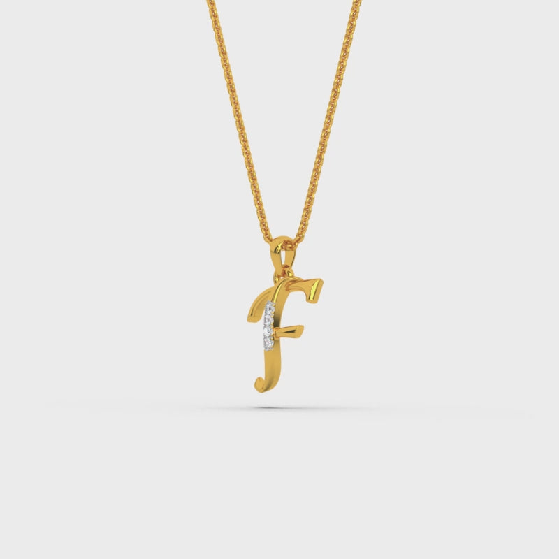Alphabet F  Unisex Pendant