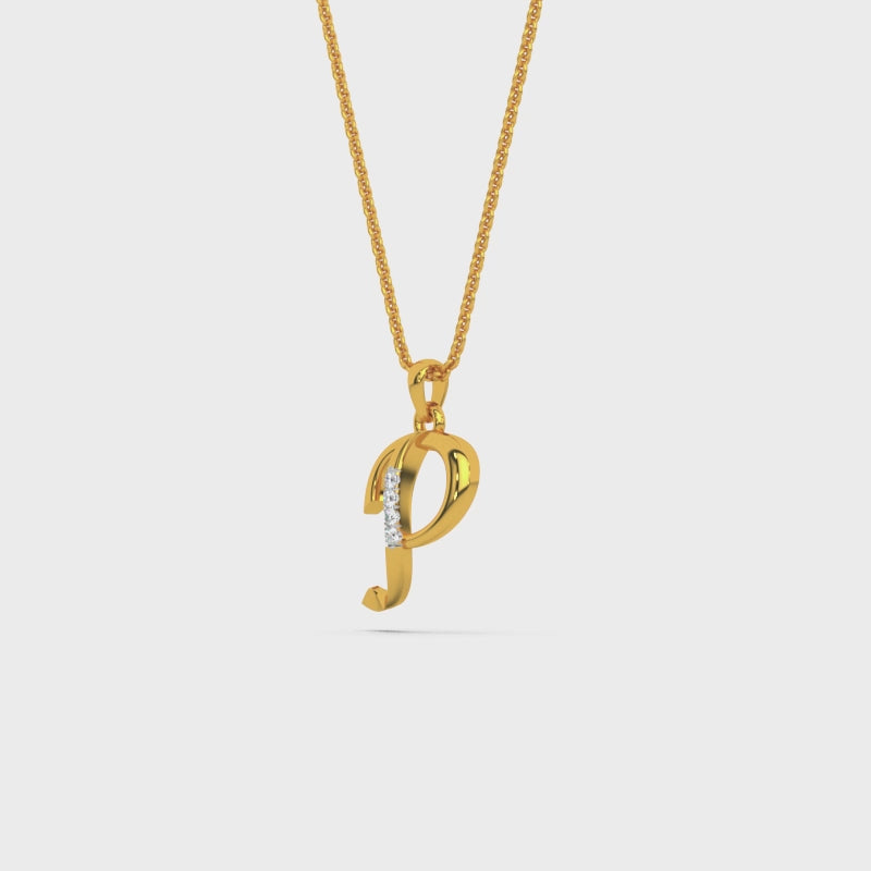 Alphabet P  Unisex Pendant