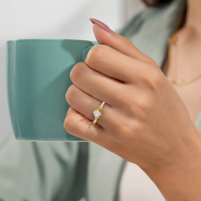 Composite Solitaire Look Ring