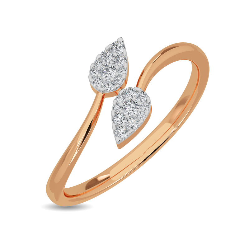 Duo Drop Diamond Ring