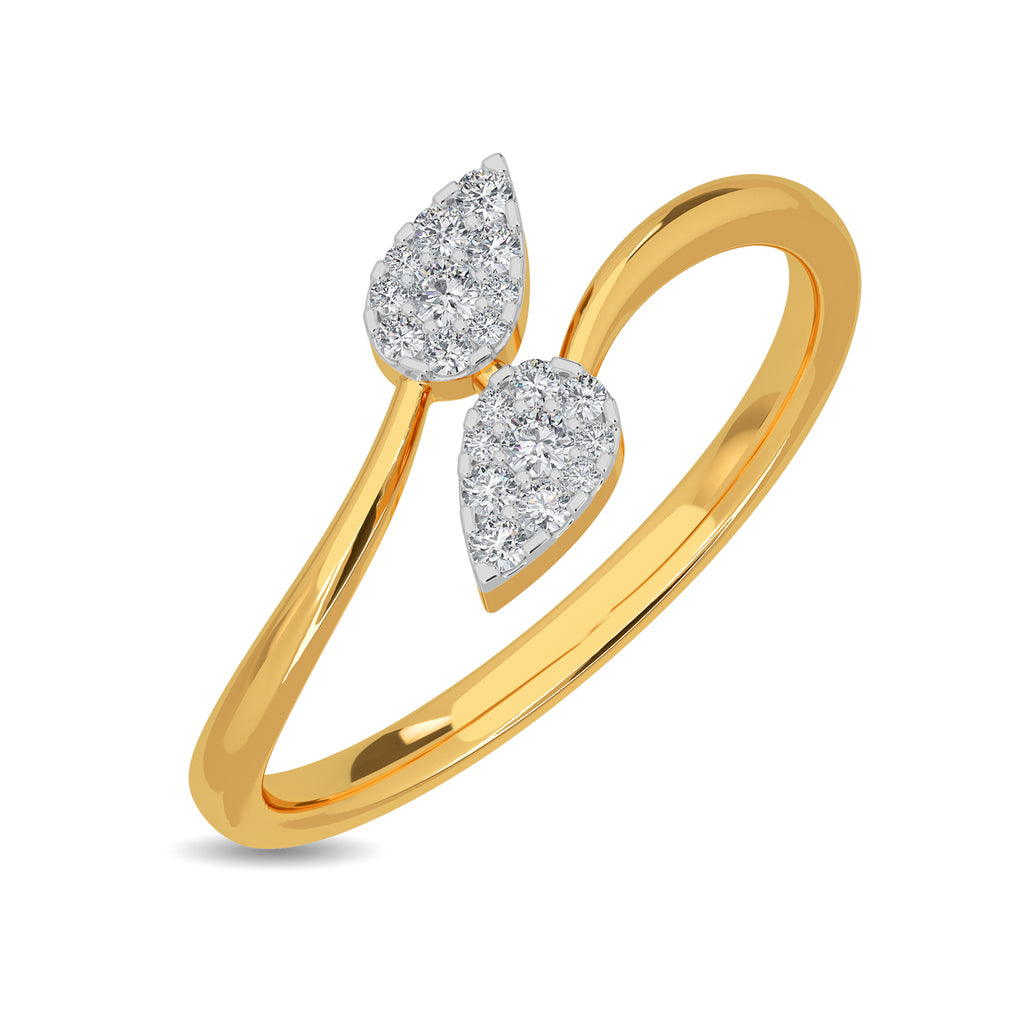 Duo Drop Diamond Ring