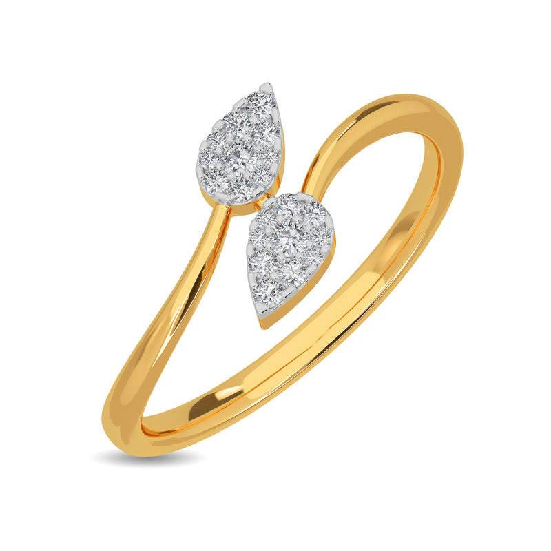 Duo Drop Diamond Ring