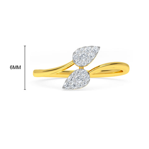 Duo Drop Diamond Ring
