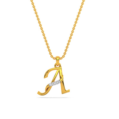 Alphabet A Diamond Pendant