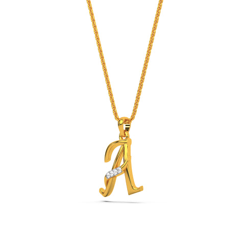Alphabet A Diamond Pendant