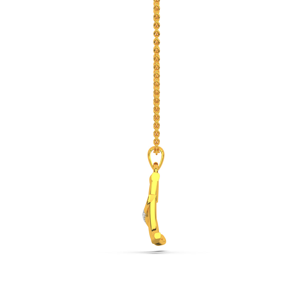 Alphabet A Diamond Pendant