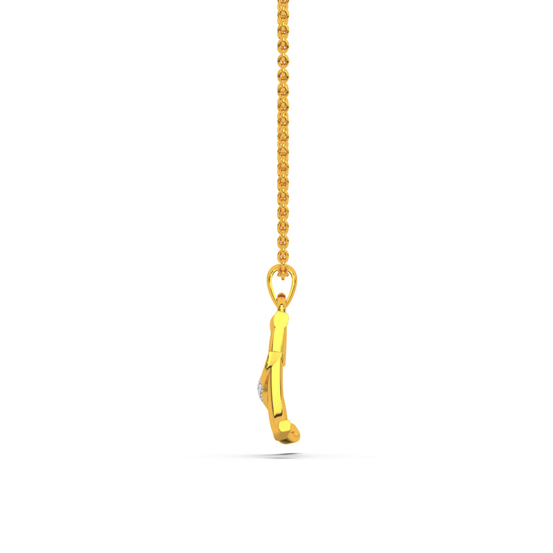 Alphabet A Diamond Pendant