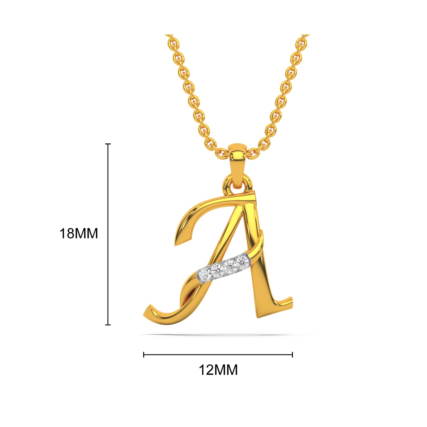 Alphabet A Diamond Pendant