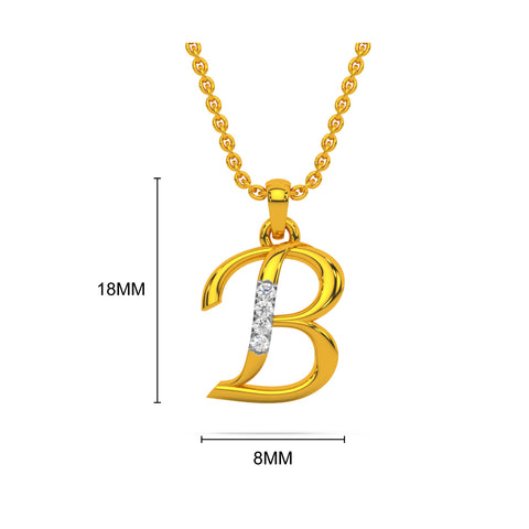 Alphabet B Diamond Pendant